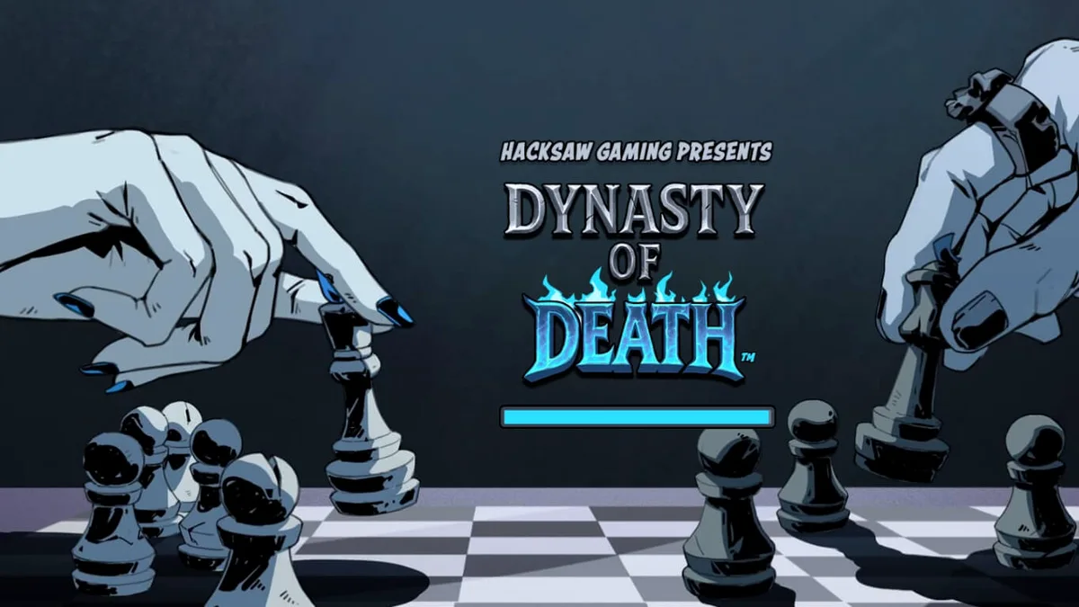 Tampilan visual slot Dynasty of Death dengan tema mitologi Yunani dan catur
